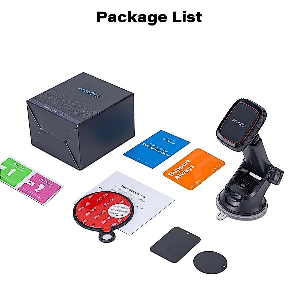 Magnetic Suction Cup Phone Mount Plus for Car (Black) — Apps2Car - Picture 15 of 16